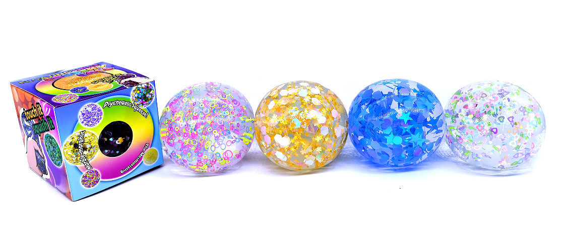 Klämboll glitter, 5 cm
