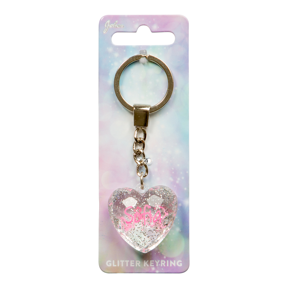 Nyckelring Glitter Heart Sofia