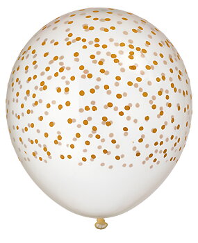 Ballong 30 cm, Confetti Print, 6-pack