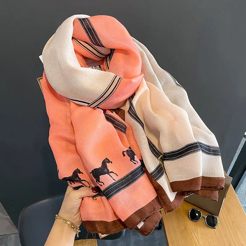 Sjal AWST Intl Strap Goods Bomull/Linne Rosa  