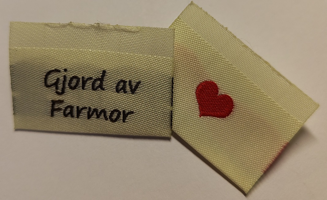 Etikett Gjord av farmor - beige