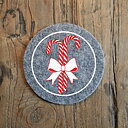 Glasunderlägg - Polkagrisar (rödvita)