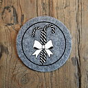 Glasunderlägg - Polkagrisar (svartvita)