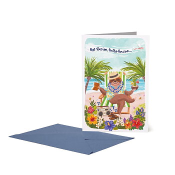 Large Greeting card, Male Retirement, Bye Tension Hello Pension (Sengångare) (BG0808)