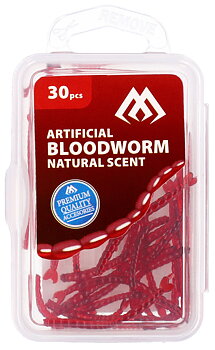 naturtrogna, doftförstärkta imitationer av blodworm. perfekt till mete och pimpelfiske