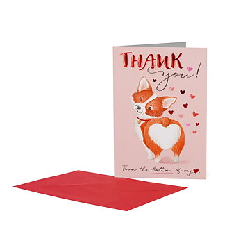 Large Greeting card, Thank you Corgi (BG0810)