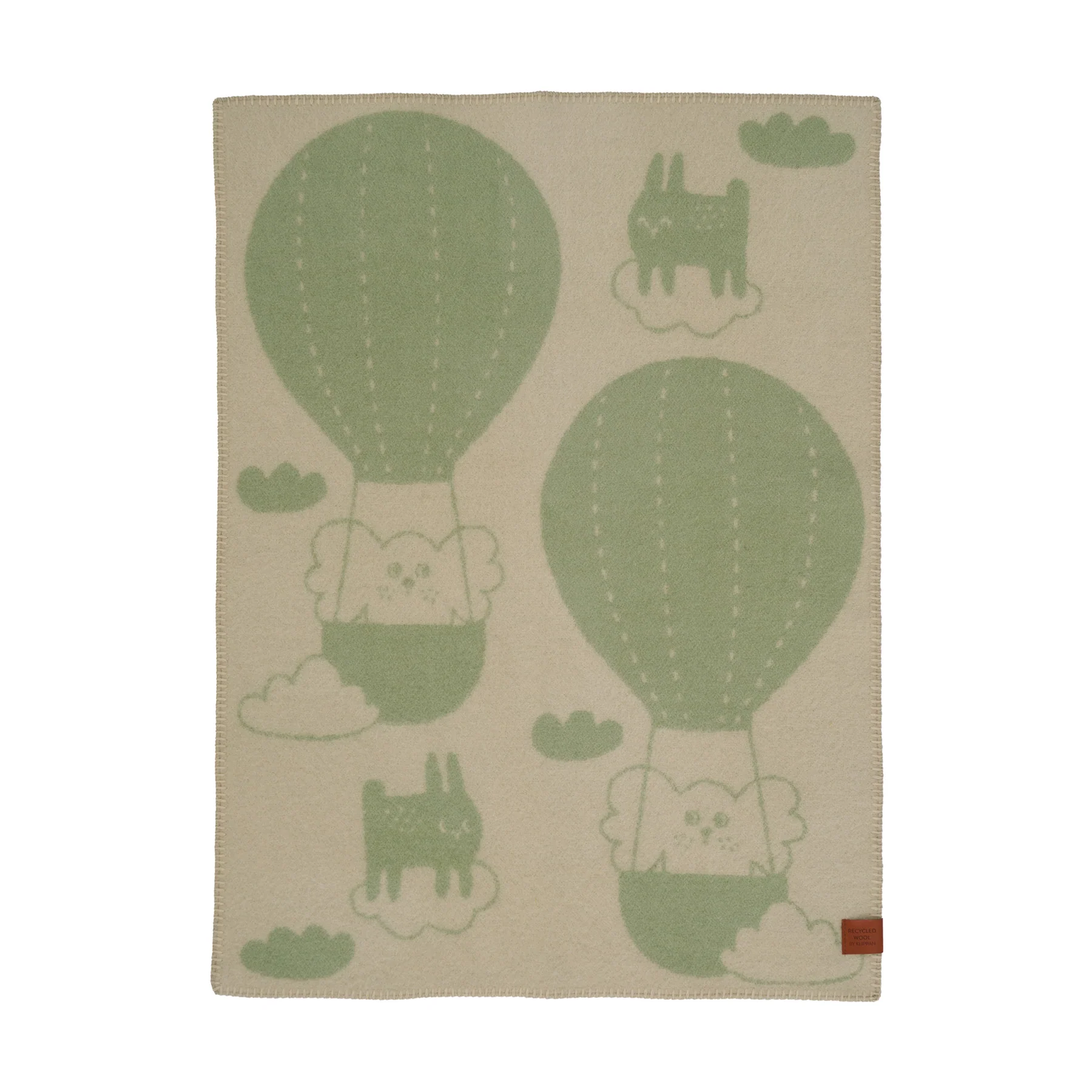 Barnfilt Balloon grön/beige – Klippan
