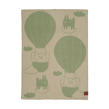 Barnfilt Balloon grön/beige – Klippan