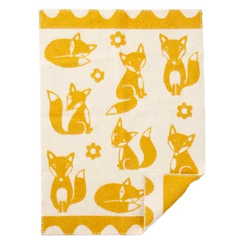Barnfilt Fox Saffran, Ull - Klippan