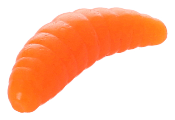 scent-impregnated imitation maggots with a strong cheese scent that spreads in the water and triggers the fish to bite