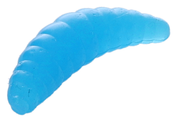scent-impregnated imitation maggots with a strong cheese scent that spreads in the water and triggers the fish to bite
