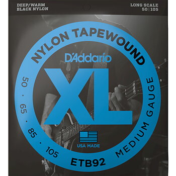 D'Addario ETB92 Black Nylon Tapewound Bass Strings 050-105