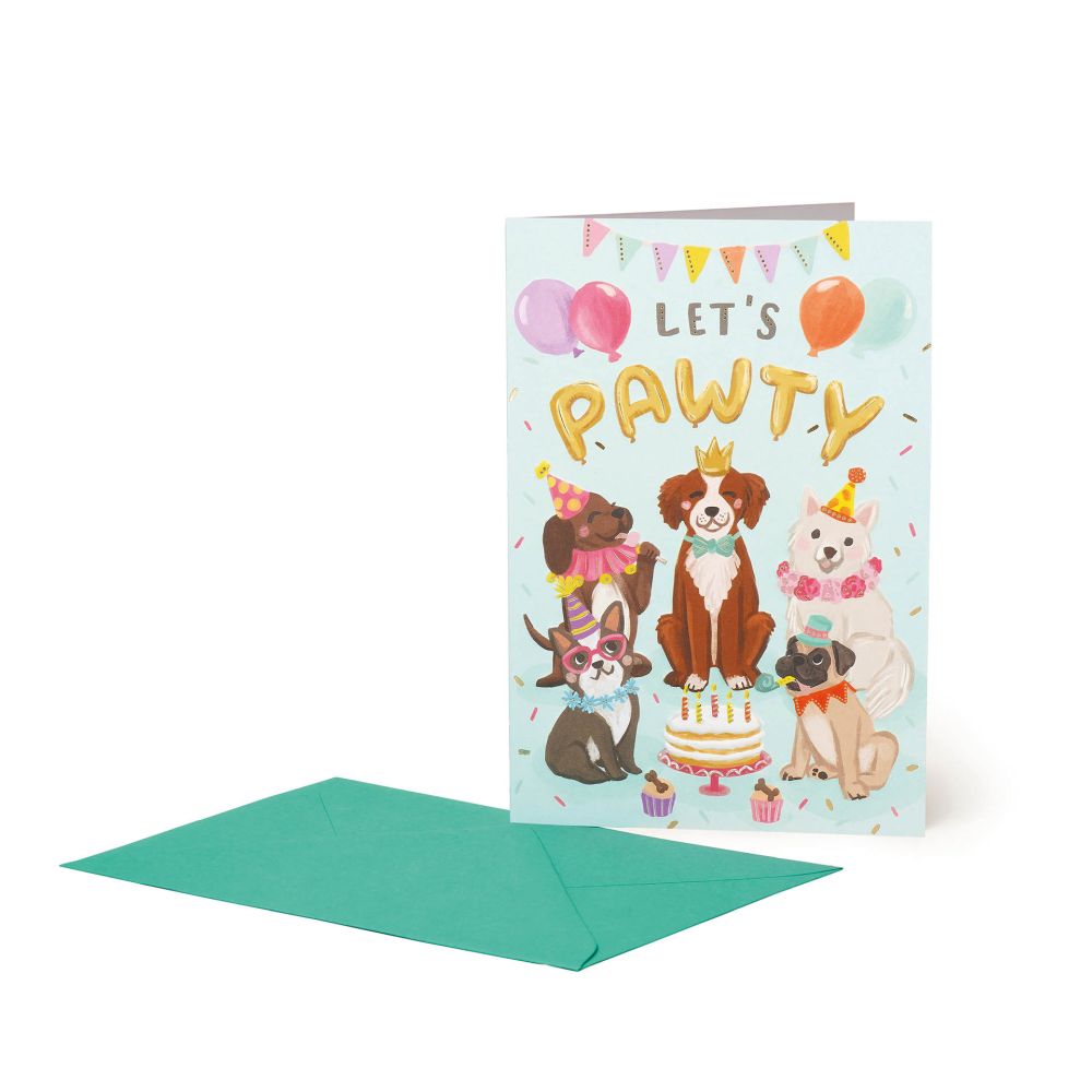 Large Greeting card, Let's Pawty Dogs (BG0816)