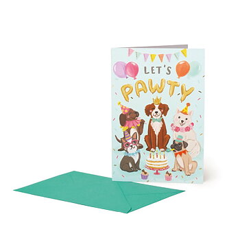 Large Greeting card, Let's Pawty Dogs (BG0816)