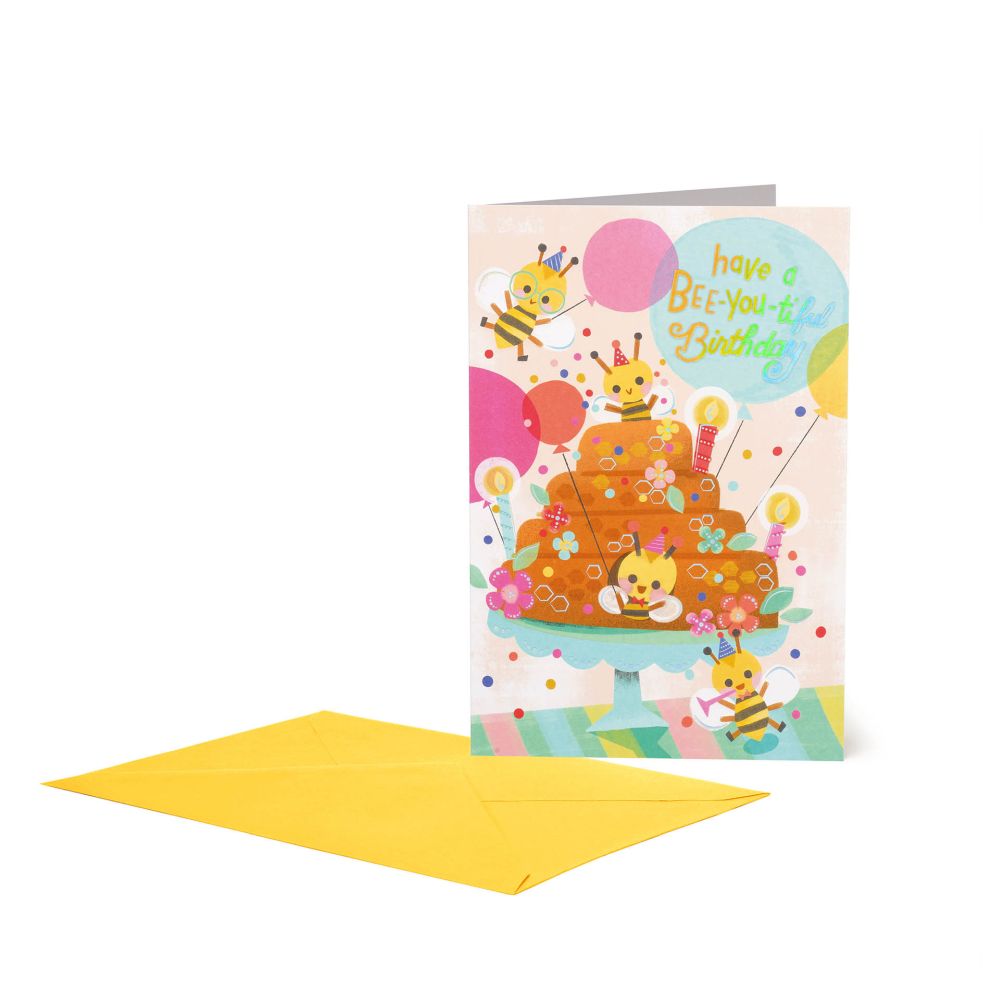 Large Greeting card, Bee Cake (BG0821)