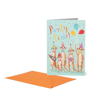Large Greeting card, Party Time Meerkats (BG0834)