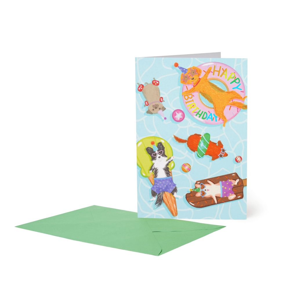 Large Greeting card, Pool Dogs (BG0835)