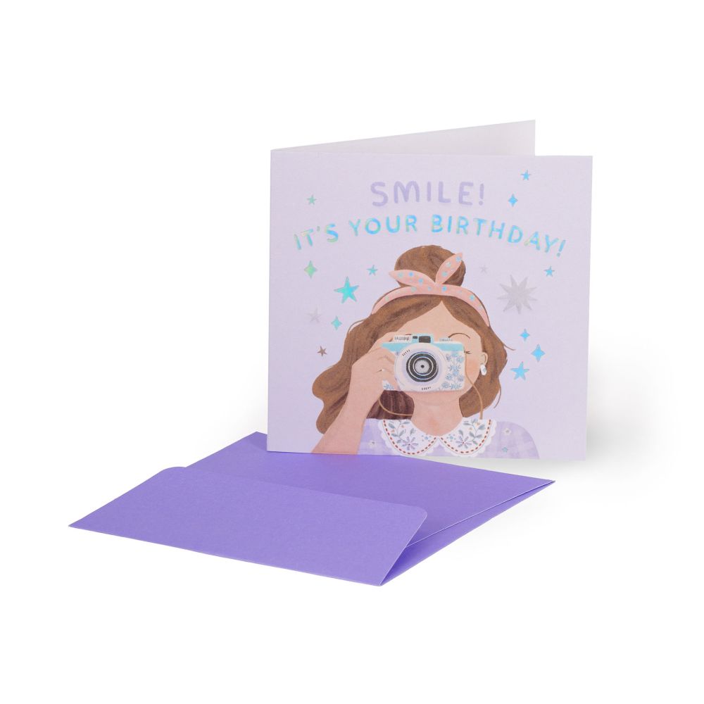 Small Greeting card, Smile Camera (BQEB047)