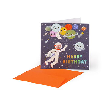 Small Greeting card, Space Balloons (BQEB049)