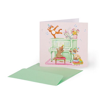 Small Greeting card, Piano Cats (BQEB053)