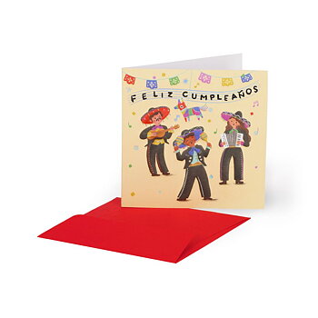 Small Greeting card, Feliz Cumpleanos Mariachi (BQEB054)