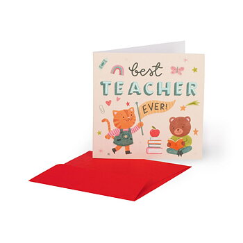 Small Greeting card, Best Teacher (BQEV013)