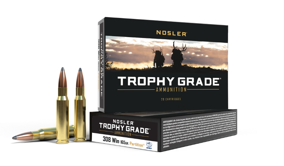 Nosler 308 Win 165gr Partition Trophy Grade Ammunition - RMEF