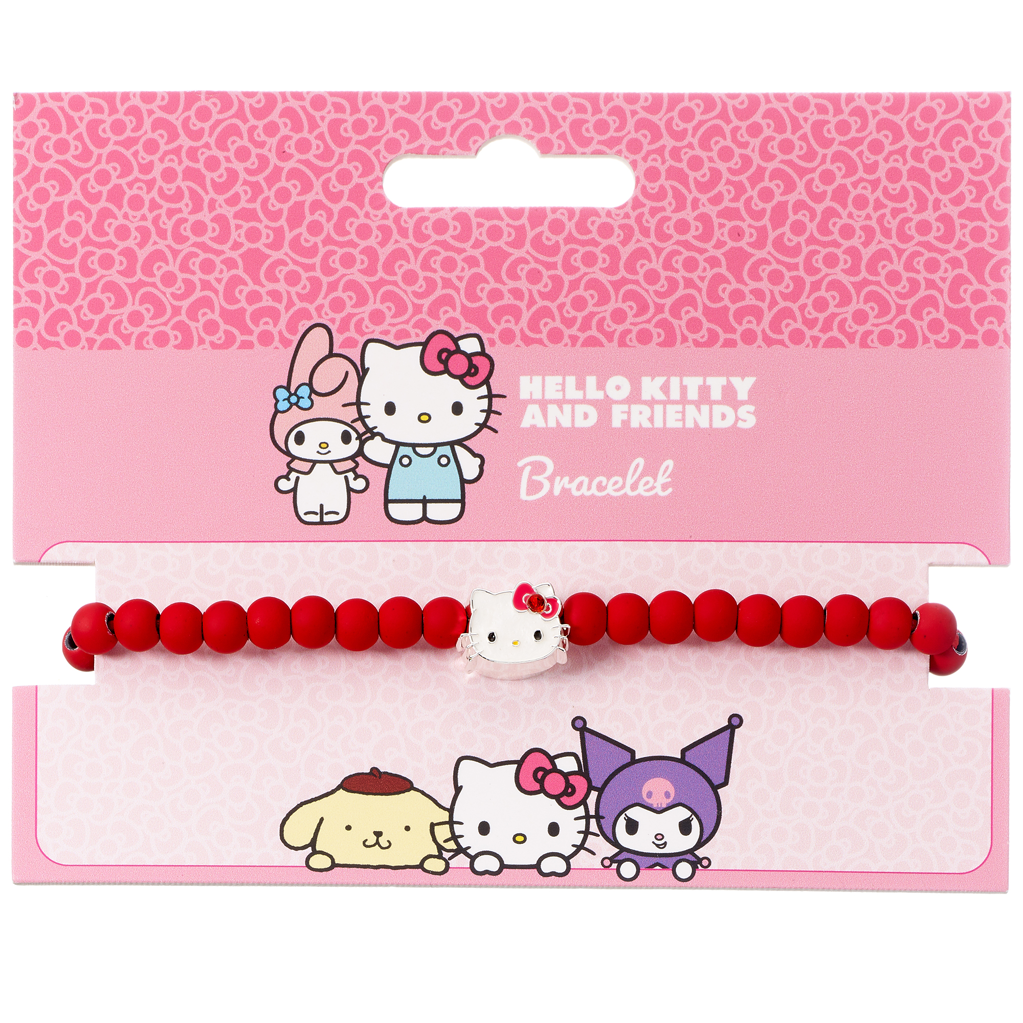 Hello Kitty Rött Pärlarmband med Hello Kitty Berlock - 2