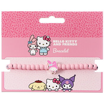 My Melody Rosa Pärlarmband med My Melody Berlock
