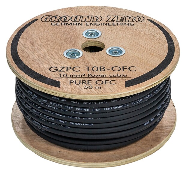 Ground Zero OFC power wire 10mm2 50m black