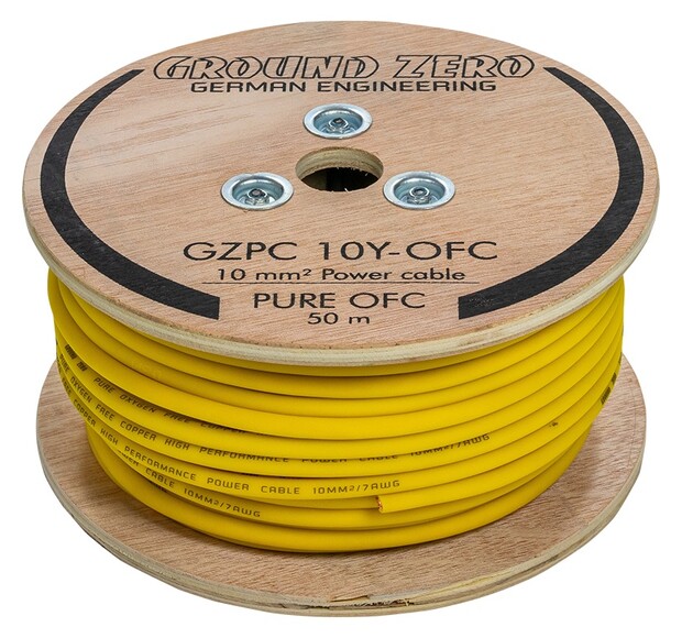 Ground Zero OFC power wire 10mm2 50m yellow