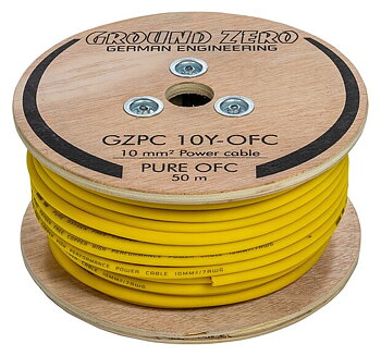 Ground Zero OFC power wire 10mm2 50m yellow