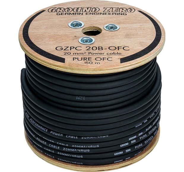 Ground Zero OFC power wire 20mm2 50m  Black