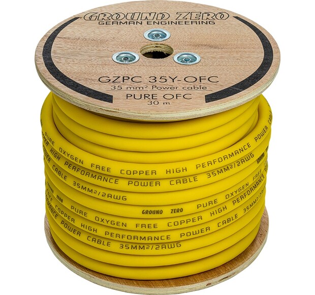 Ground Zero OFC power wire 35mm2 30m yellow