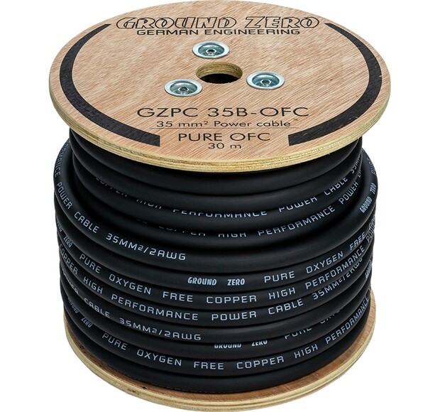 Ground Zero OFC power wire 35mm2 30m Black