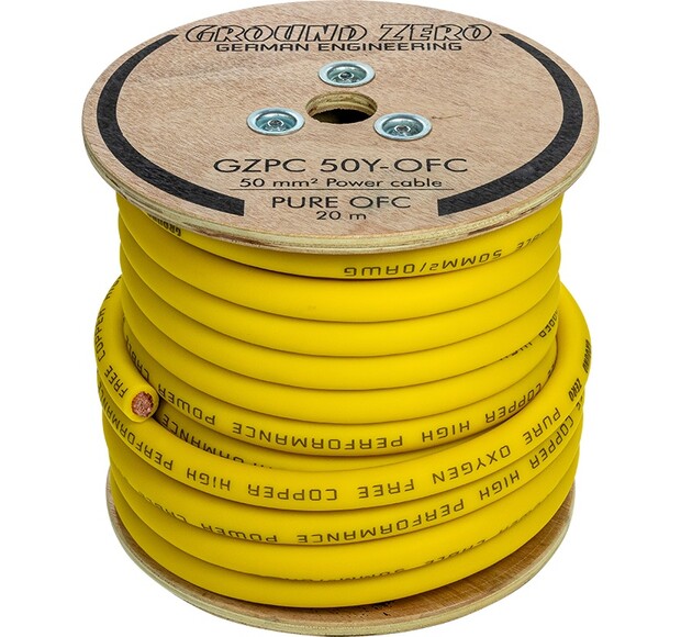 50 mm² high quality OFC power wire 20m– yellow