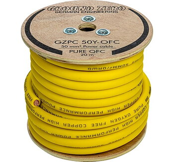 50 mm² high quality OFC power wire 20m– yellow