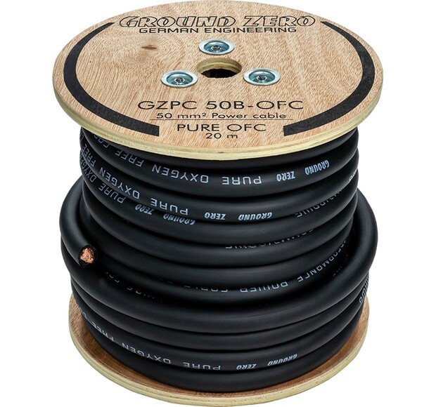 50 mm² high quality OFC power wire 20m Black