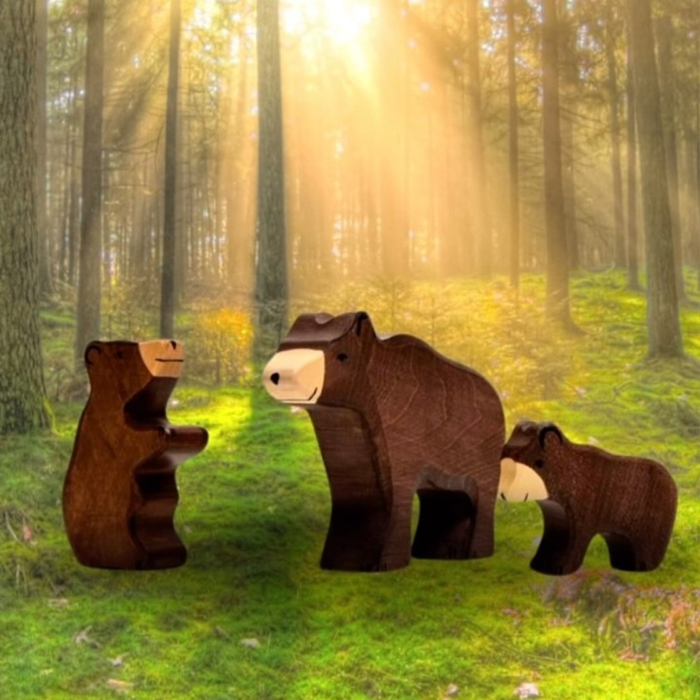 Holztiger trädjur Björn – Pedagogiska och ekologiska leksaker för fantasifull lek hos Kokobello - 2