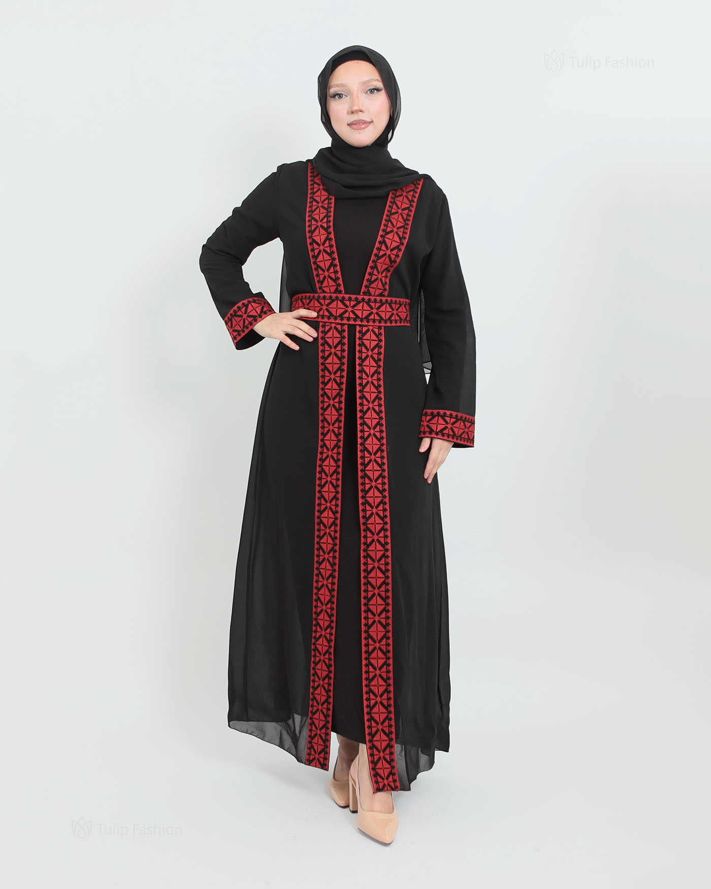 Traditional Abaya - Palestinian Thobe - Black - 2