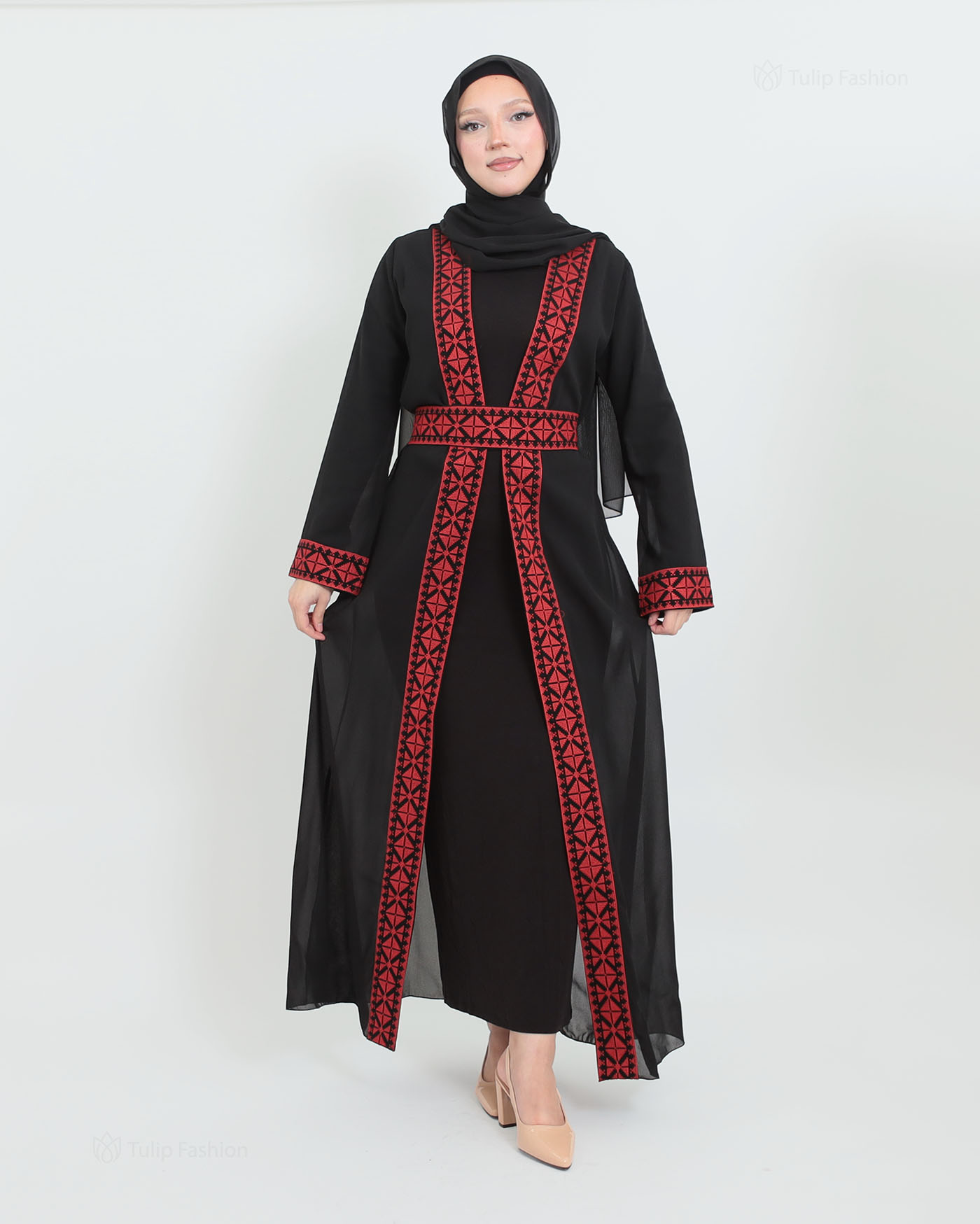 Traditional Abaya - Palestinian Thobe - Black - 3