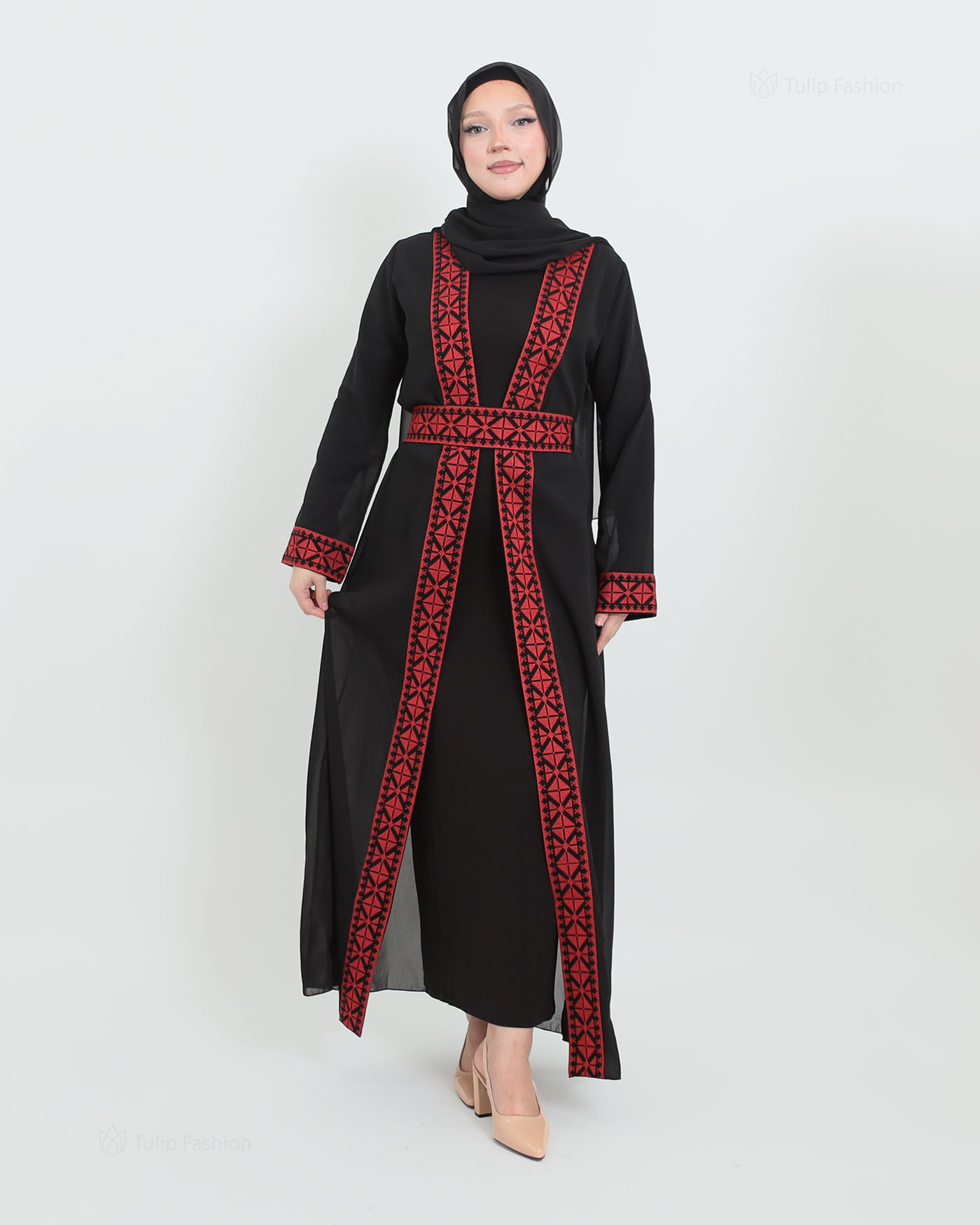 Traditional Abaya - Palestinian Thobe - Black - 4