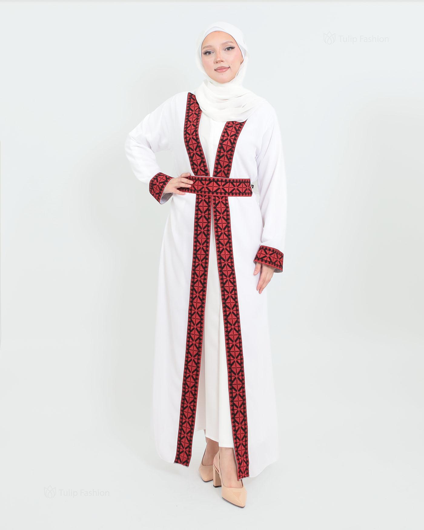 Traditional Abaya - Palestinian Thobe - White - 2