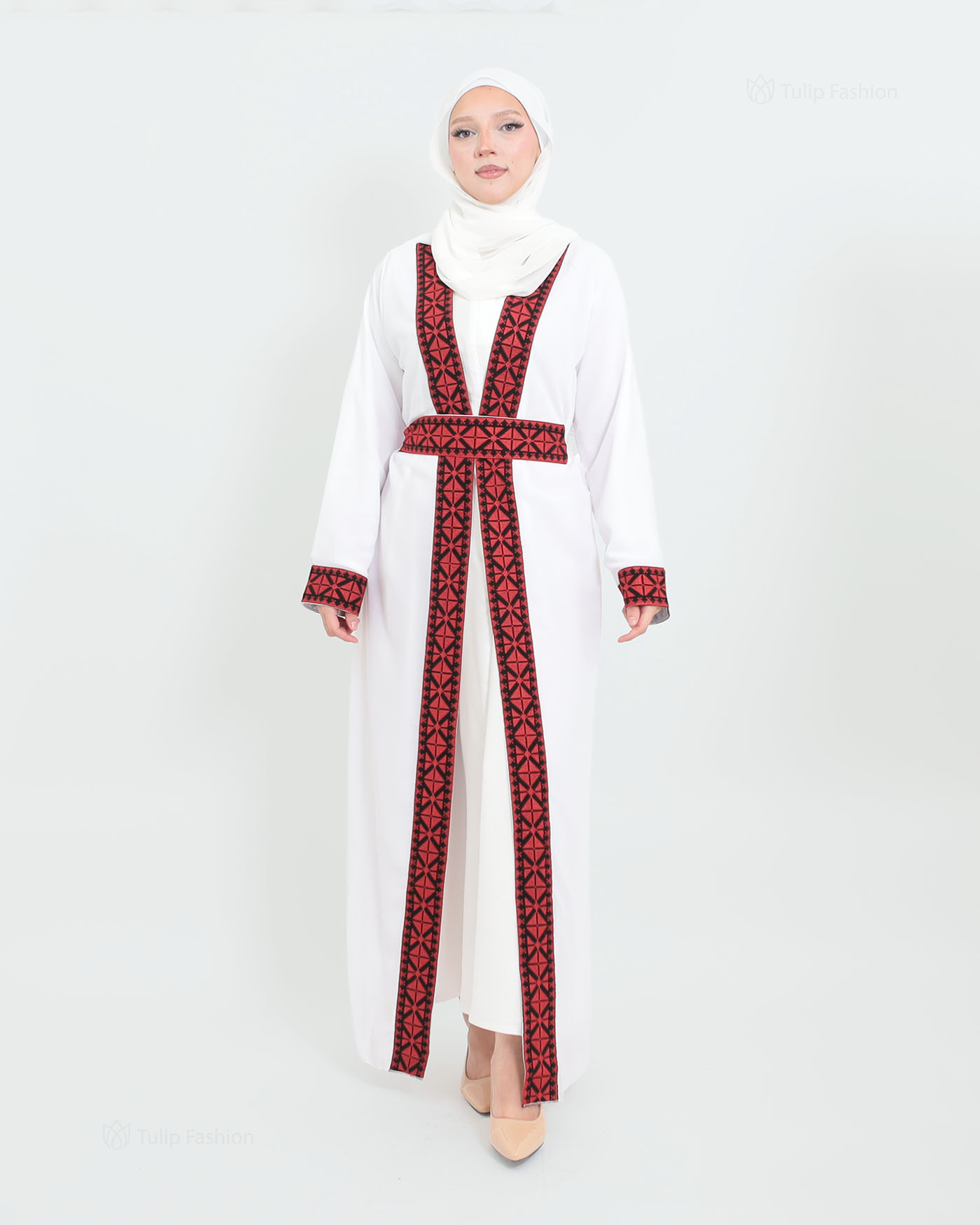 Traditional Abaya - Palestinian Thobe - White - 7