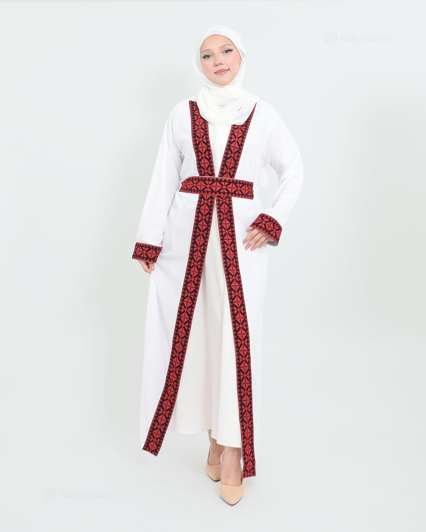 Traditional Abaya - Palestinian Thobe - White - 6