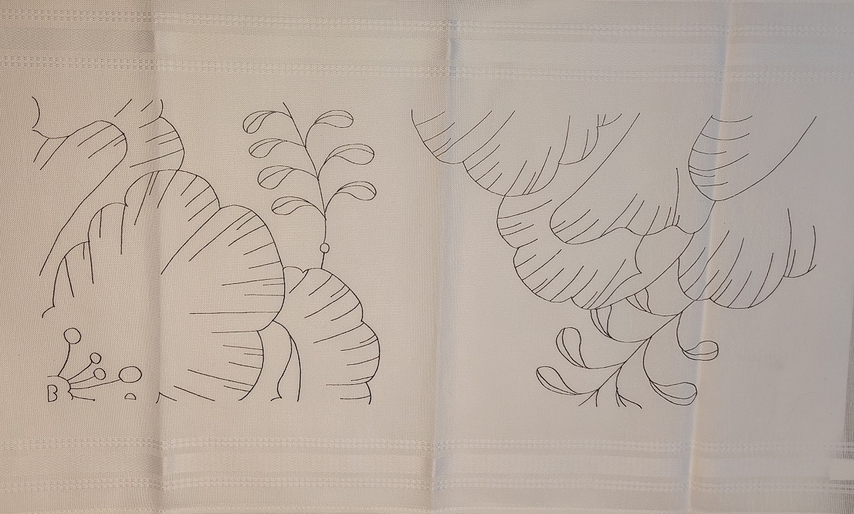 Löpare 40 x 80 utan garn - Blomma i närbild
