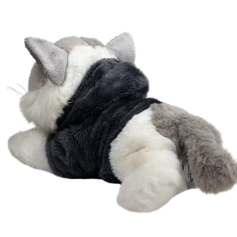 Katt i hoodie grå/vit 22cm - 3
