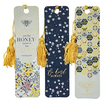Bokmärke med tofs 3-pack - Kind words are like honey