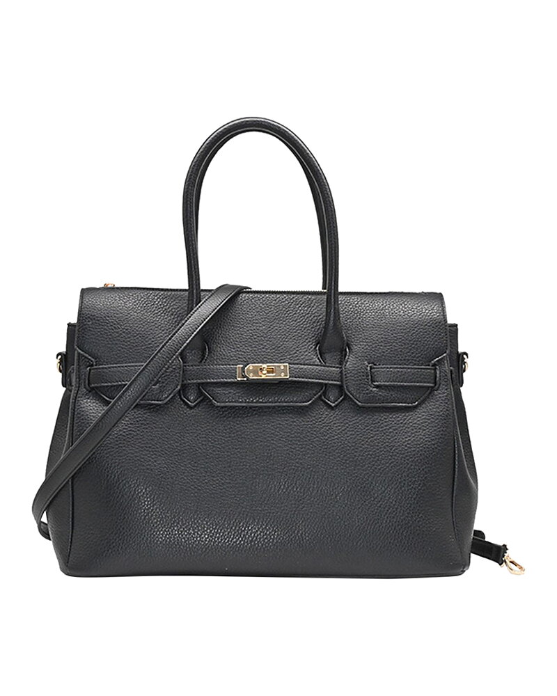 Väska Hampton med guldspänne svart