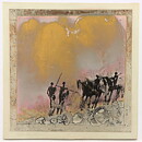 Börje Skohg (1970s) Unique Wall Plaque with Abstract Squad Motif 23 cm